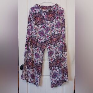 Maya Pareos Silky Palooza Wideleg  Pants With Outer Seams Split